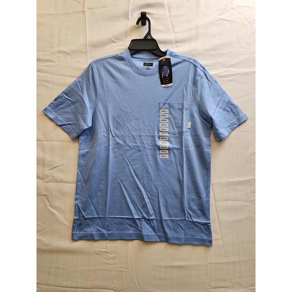 Greg Norman Mens Blue 100% Cotton Relaxed Fitā Pocket T-Shirt Small NWT